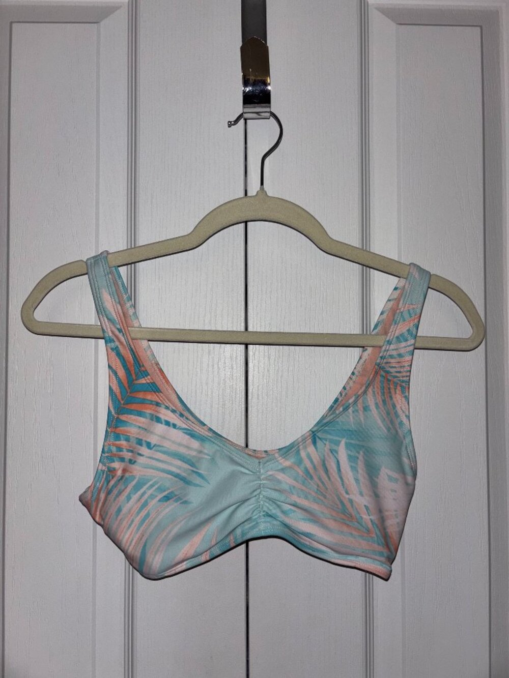 Forever 21 Pastel Palm Print Bikini Top